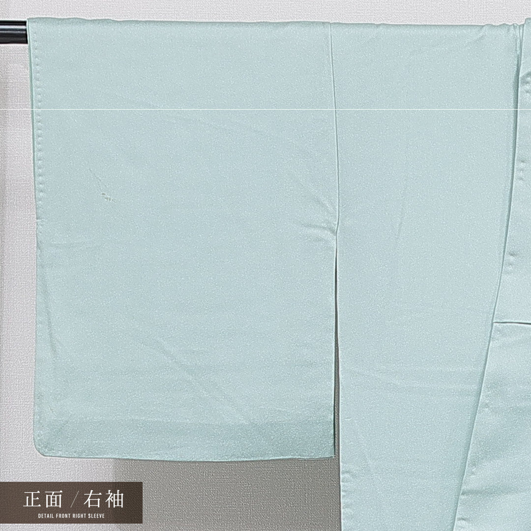 付下げ 袷 身丈166cm 裄丈62cm 正絹 Bランク インフォーマル 広衿 XLサイズ 芝草 楓 青系 RP 1218-15500
