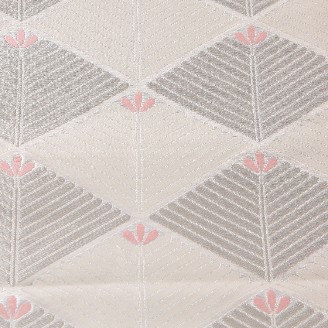 袋帯 帯丈420cm セミフォーマル 六通 帯芯なし Cランク 正絹 菱 クリーム系 1223-02247