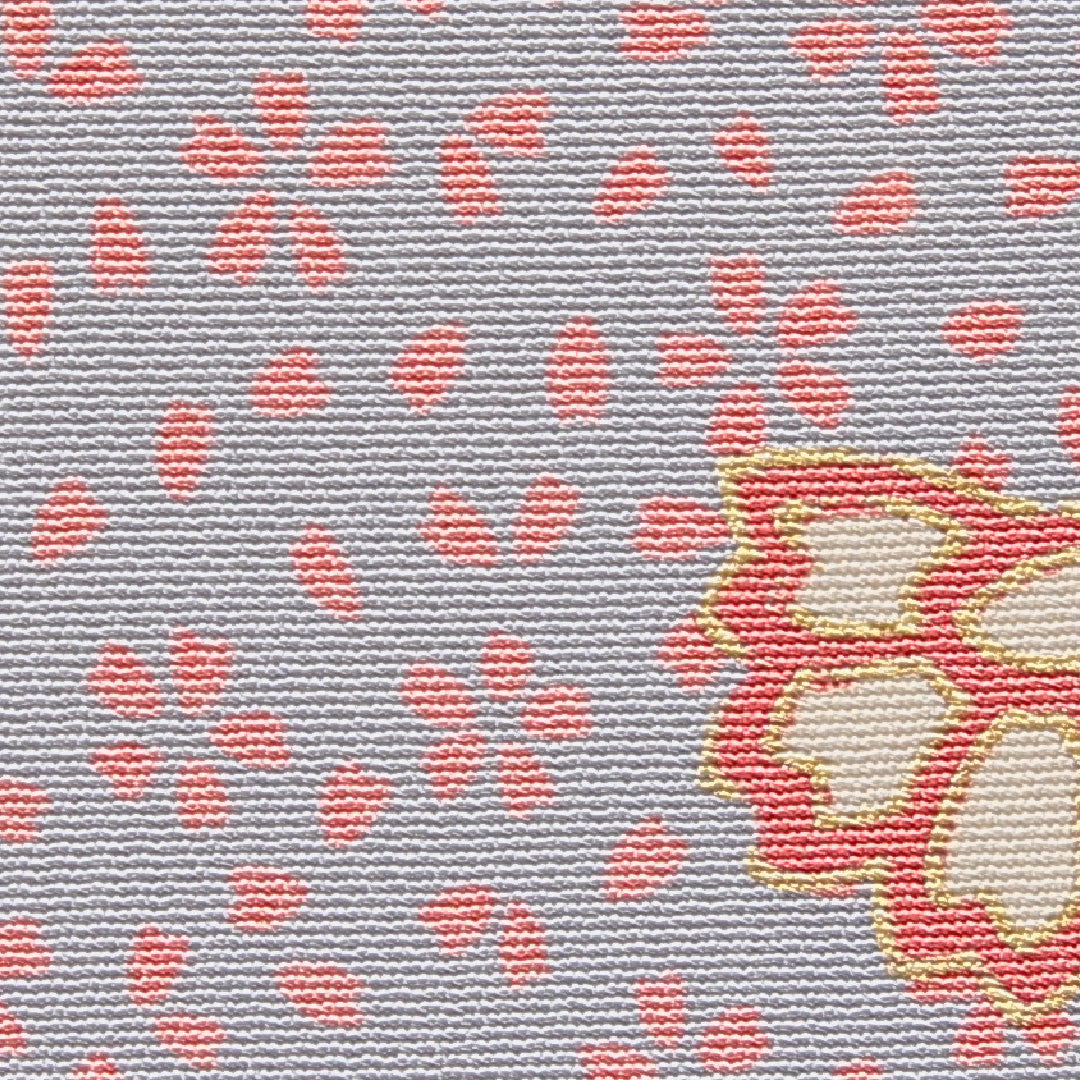 小紋 袷 身丈162cm 裄丈65cm 正絹 Bランク インフォーマル 広衿 Lサイズ 桜 グレー系 RP 1221-15198