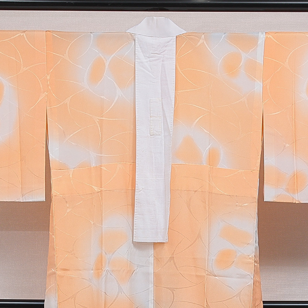 長襦袢 無双袖 身丈130cm 裄丈62cm 正絹 Sランク Lサイズ 創作柄 朱系 RP 1239-16479