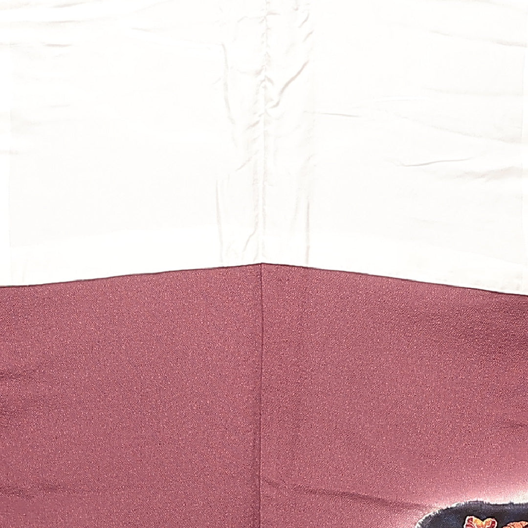 付下げ 袷 身丈165cm 裄丈66cm 正絹 Sランク XLサイズ 広衿 インフォーマル 花柄 ぼかし染 紫系 1261-16880