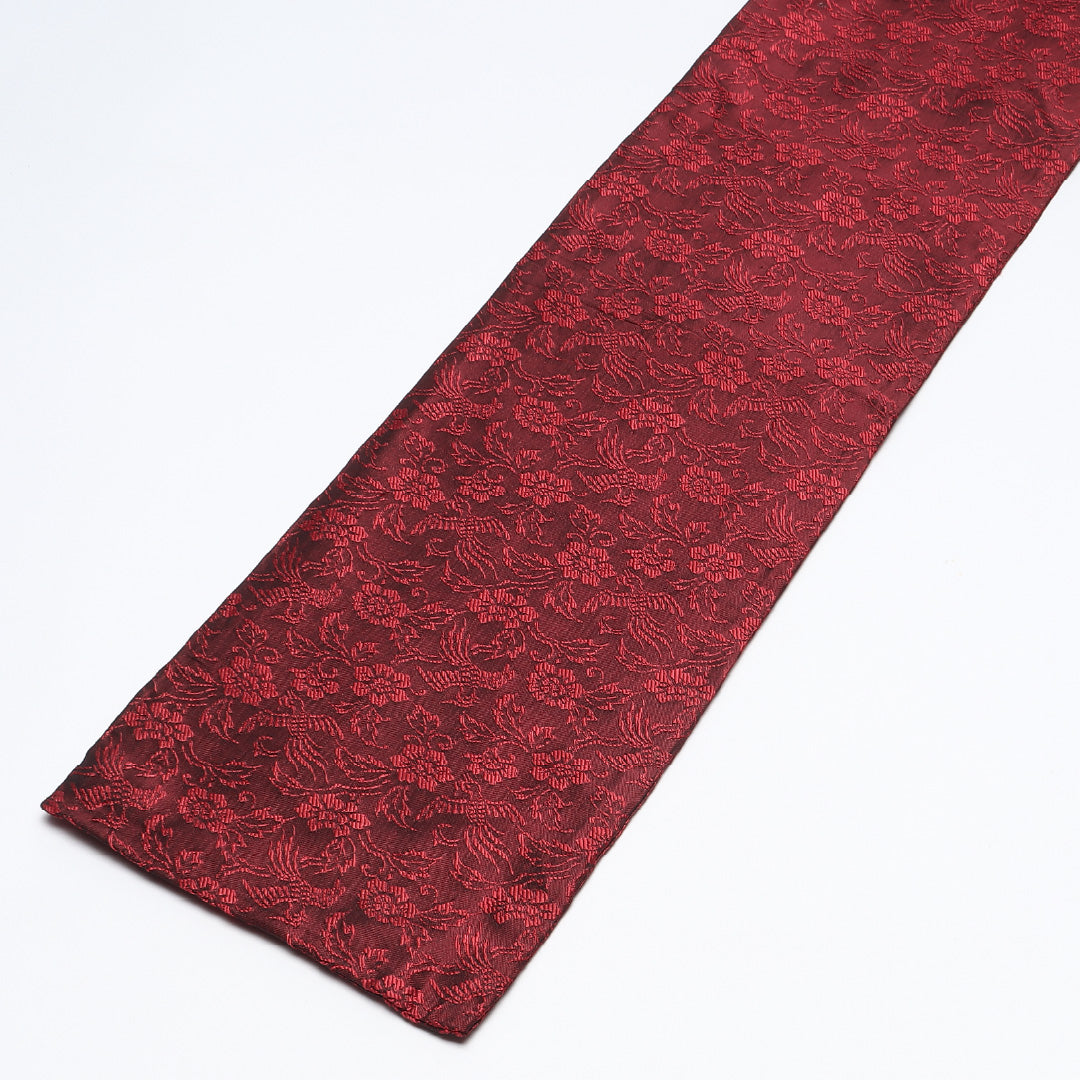 アンティーク 半幅帯 帯丈320cm 小袋帯 全通 帯芯なし Aランク 正絹 花喰鳥 牡丹 赤系 1225-00627