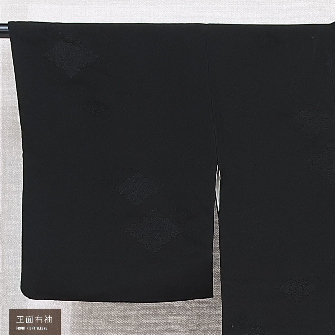 道行コート 袷 身丈82cm 裄丈64cm 正絹 Sランク セミフォーマル Mサイズ 創作柄 黒系 RP 1237-15315