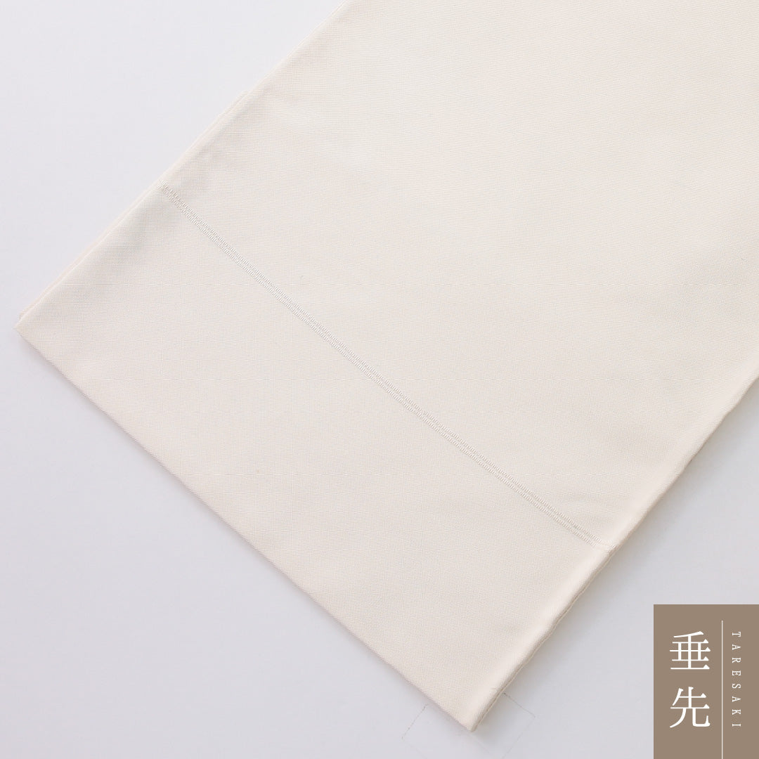 未使用品 袋帯（紬） 帯丈428cm 正絹 ポイント柄 帯芯なし カジュアル 牡丹 菊 クリーム系 1243-02237