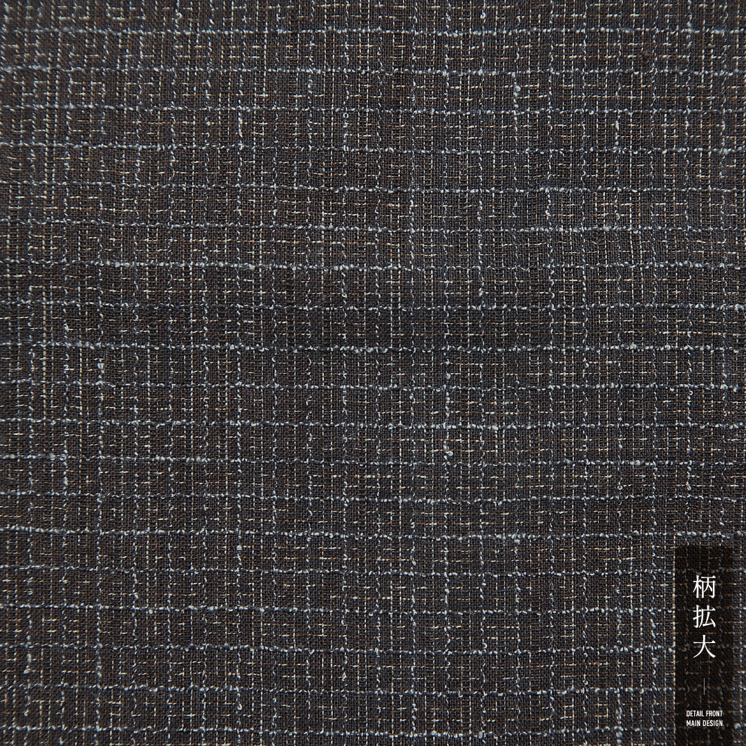 男着物 単衣 身丈137cm 裄丈64cm 正絹 Sランク Sサイズ 棒衿 カジュアル 居敷当て 肩当て 無地 黒系 1219-15237