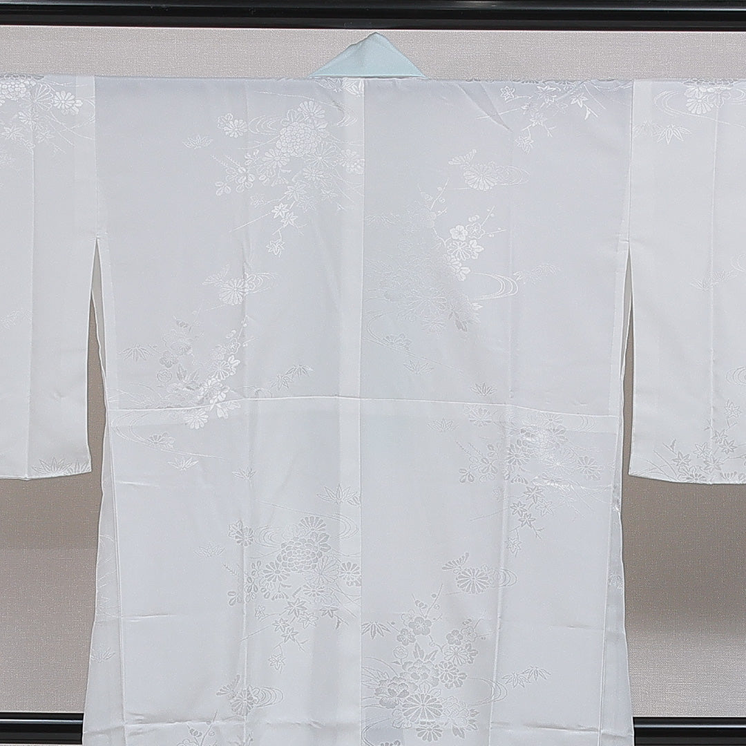 洗える着物 長襦袢 無双袖 身丈132cm 裄丈31cm ポリエステル Sランク XLサイズ 菊 白系 RP 1239-16618