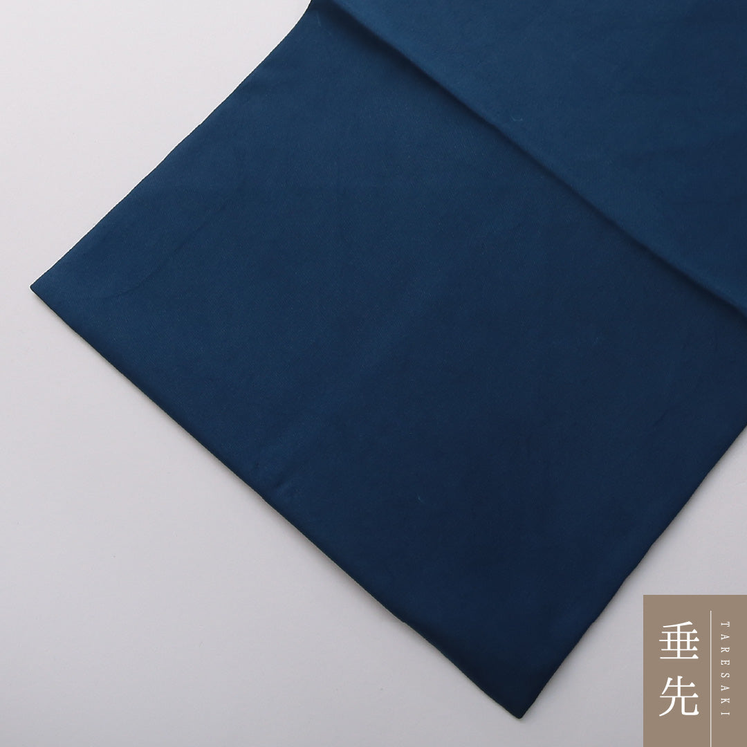 九寸名古屋帯 帯丈341cm カジュアル 名古屋仕立て 全通 Cランク 正絹 無地 青系 1224-03580