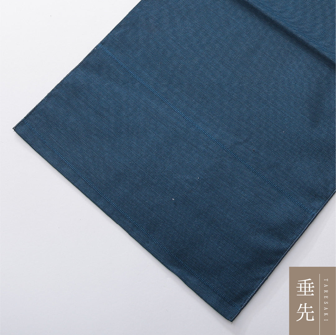 八寸名古屋帯 帯丈348cm カジュアル 松葉仕立て ポイント柄 Aランク 正絹 ふくれ織 山 青系 1224-03903