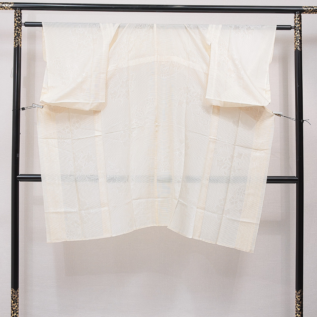 夏物 長襦袢 絽 身丈120cm 裄丈62cm 正絹 Cランク Sサイズ 桔梗 白系 LP 1239-15410