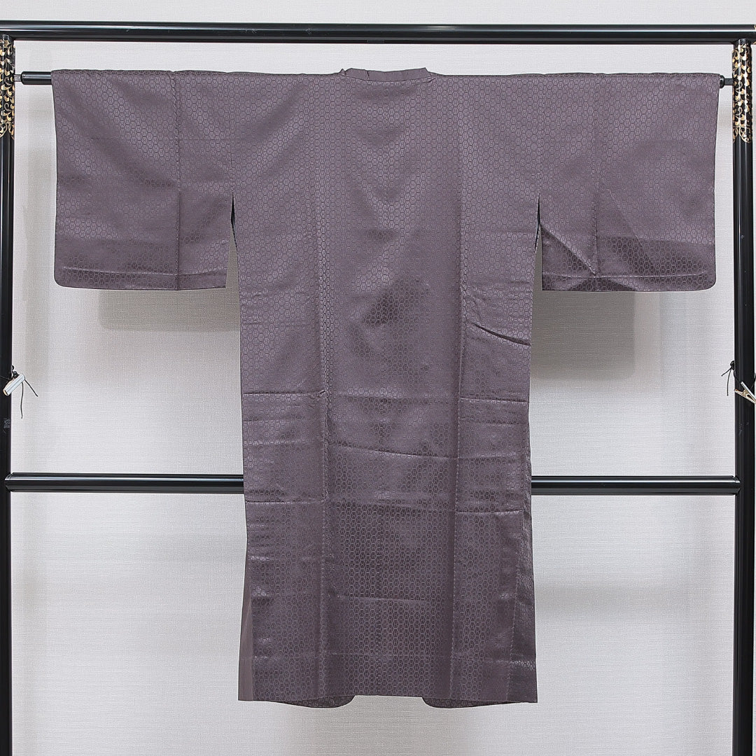 道行コート 洗える着物 単衣 身丈120cm 裄丈63cm ポリエステル Sランク Sサイズ フォーマル ポケットあり 亀甲 グレー系 1263-16863