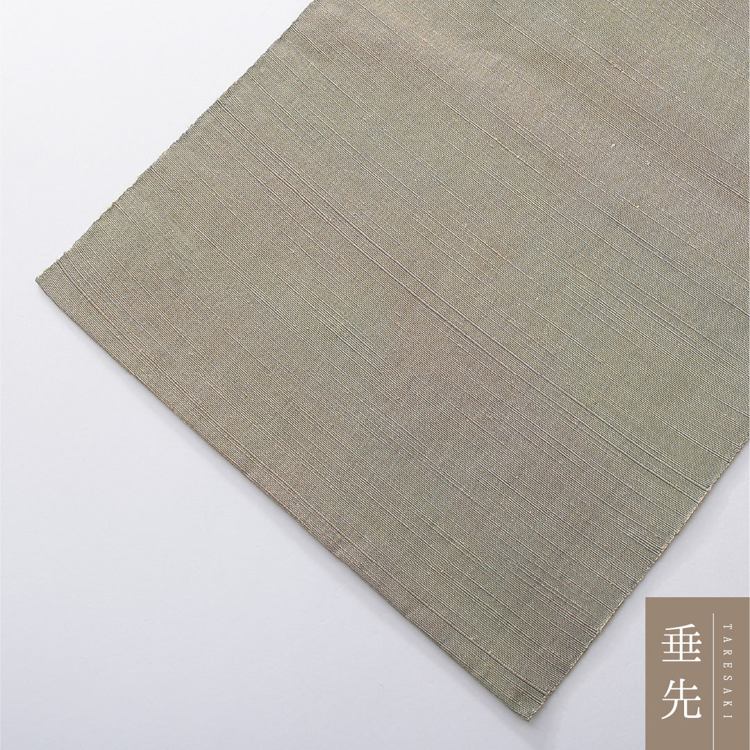 八寸名古屋帯 Sランク 帯丈332cm 正絹 ポイント柄 松葉仕立て 織り カジュアル 紬 抽象柄 くすんだ緑系 RP 1245-03932