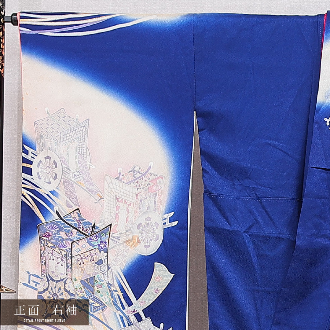 振袖 袷 身丈165cm 裄丈67cm フォーマル Cランク XLサイズ 正絹 広衿 御所車 1213-F0756