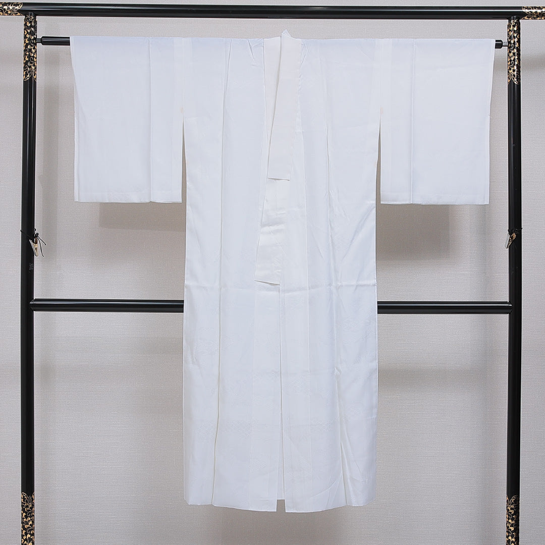 洗える着物 長襦袢 無双袖 身丈134cm 裄丈64cm ポリエステル Cランク XLサイズ 雲取り 白系 LP 1239-16518