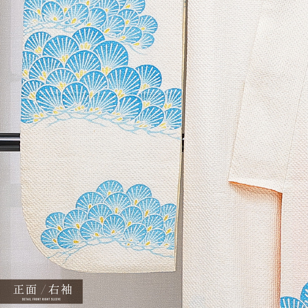 振袖 袷 身丈168cm 裄丈64cm フォーマル Cランク XLサイズ 正絹 広衿 松 1213-F0668