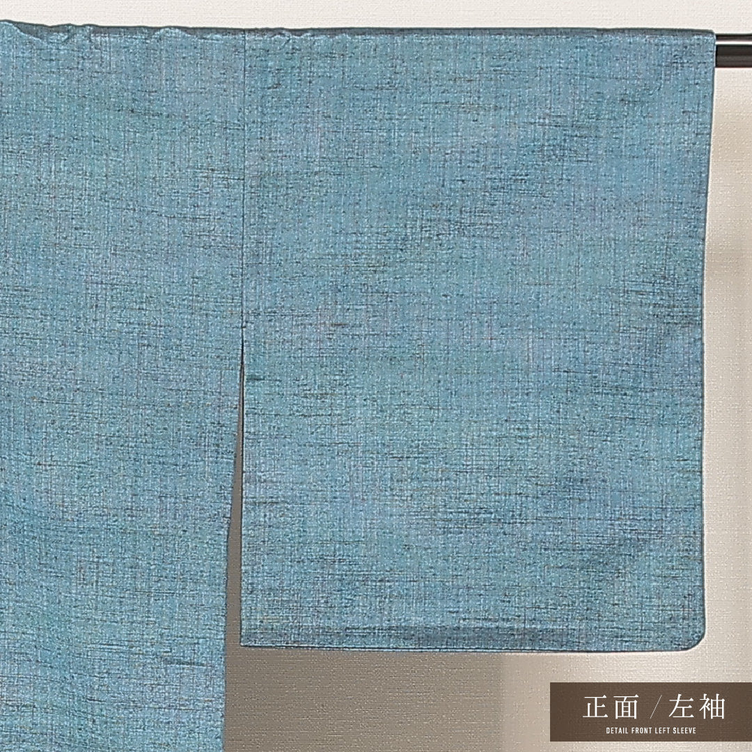 紬 胴抜き 身丈161cm 裄丈63cm 正絹 Sランク カジュアル バチ衿 Lサイズ 居敷当て 無地 青系 M4 1223-16910