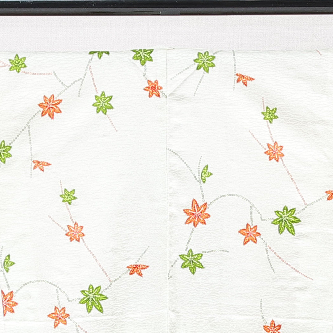 羽織 袷 身丈79cm 裄丈62cm 正絹 Sランク Sサイズ カジュアル 紅葉 緑系 1217-15123