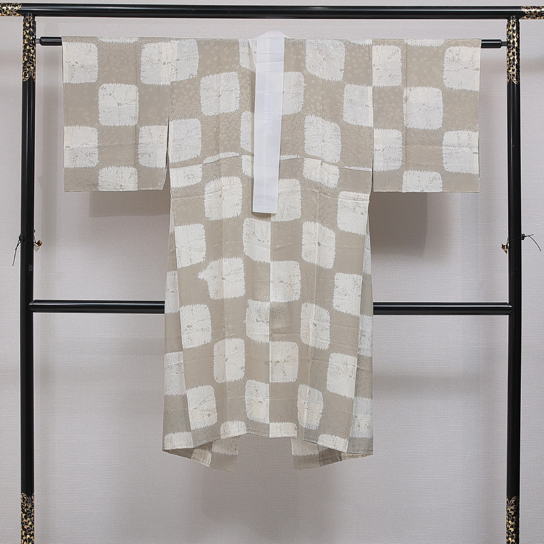 長襦袢 無双袖 身丈120cm 裄丈65cm 正絹 Sランク Sサイズ 創作柄 素朴 落ち着き グレー系 RP 1239-16474