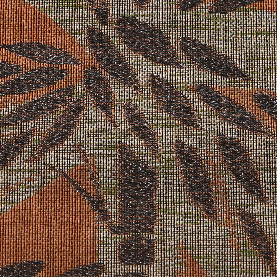 八寸名古屋帯（紬） 帯丈337cm カジュアル 松葉仕立て 六通 Cランク 正絹 竹 黄系 茶系 1224-03814