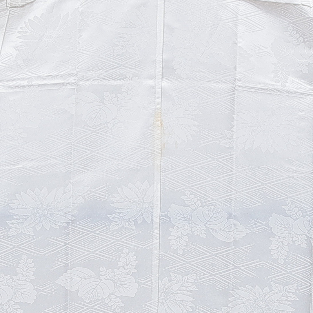 長襦袢 洗える着物 無双袖 身丈132cm 裄丈64cm ポリエステル Bランク XLサイズ 吉祥文様 白系 1229-16707