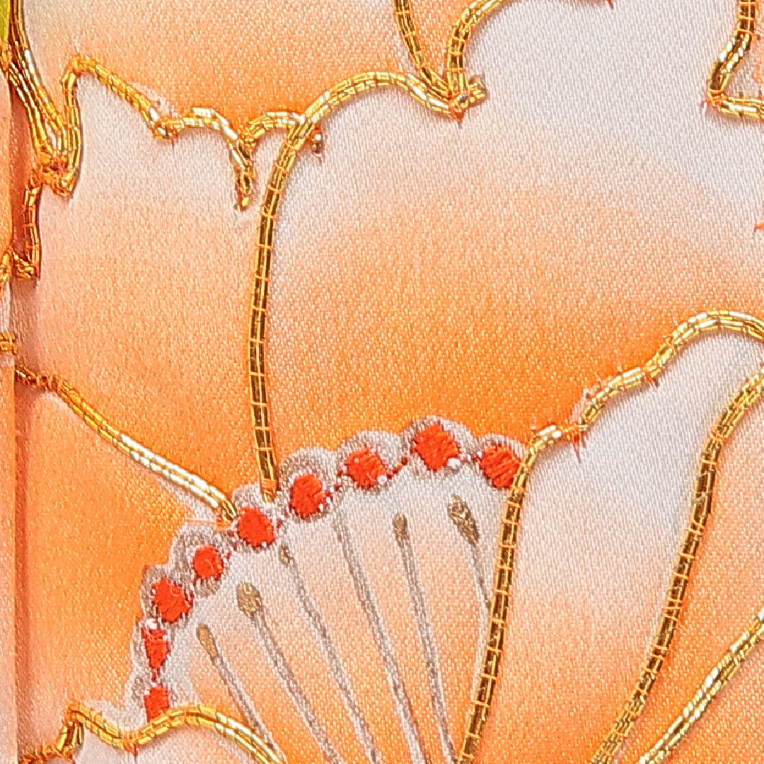 振袖 袷 身丈158cm 裄丈63cm フォーマル Cランク Mサイズ 正絹 広衿 牡丹 1213-F0757