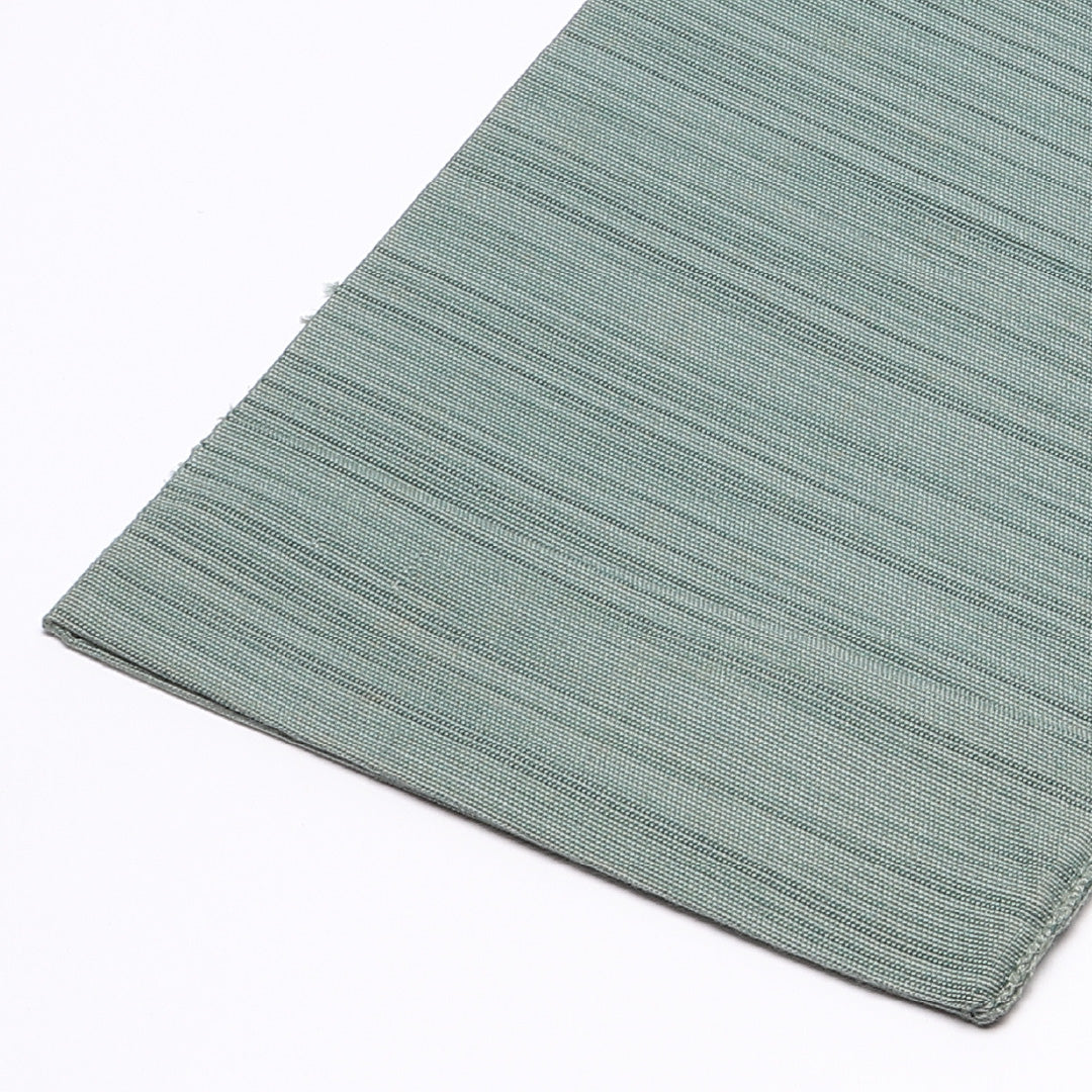 半幅帯（紬） 帯丈328cm カジュアル 小袋帯 全通 Cランク 正絹 創作柄 緑系 1225-00622