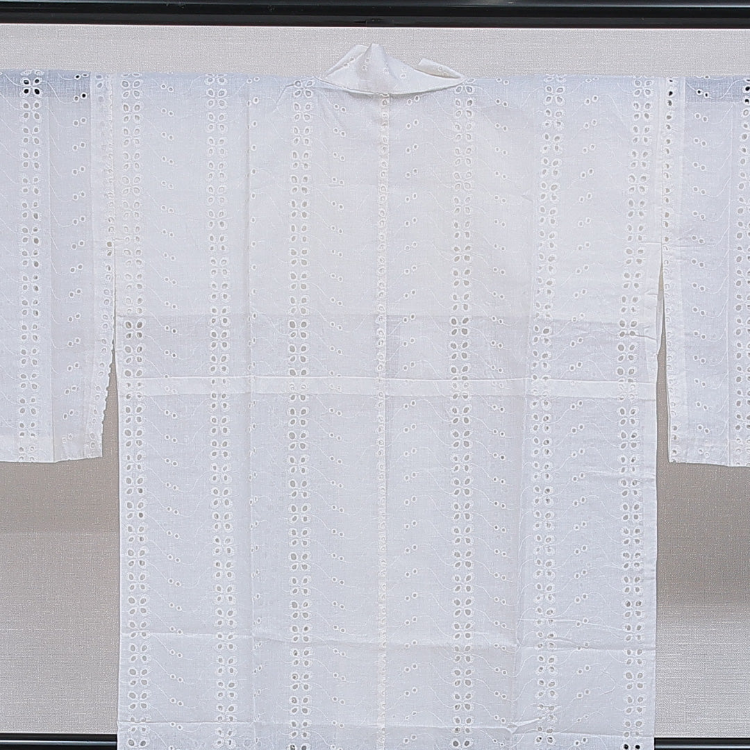 夏物 洗える着物 木綿の長襦袢 夏物 身丈130cm 裄丈62cm 木綿 Sランク Lサイズ 花柄 白系 M4 1239-16578