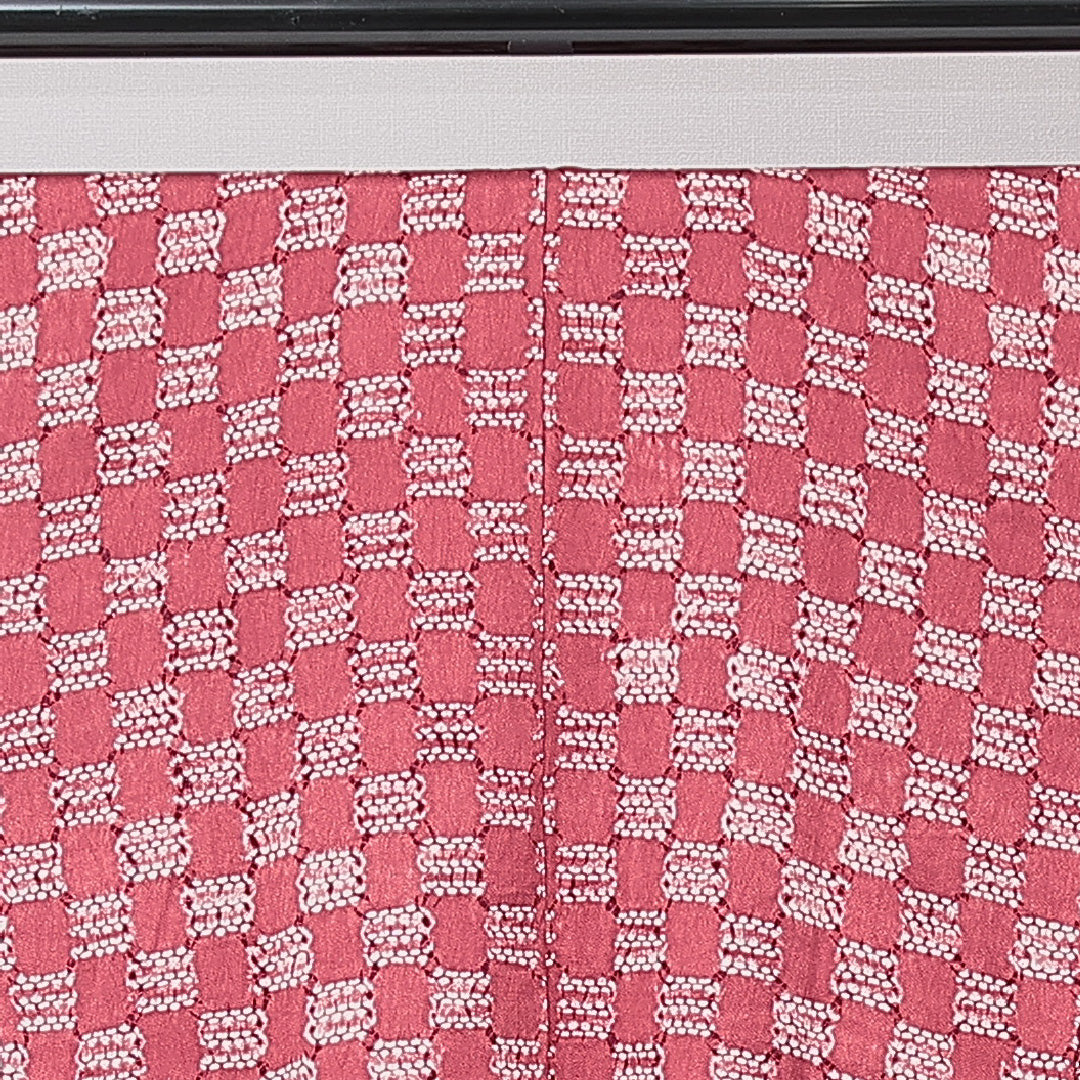 道中着 袷 身丈72cm 裄丈62cm 正絹 Aランク Sサイズ カジュアル 創作柄 ピンク系 1264-15122