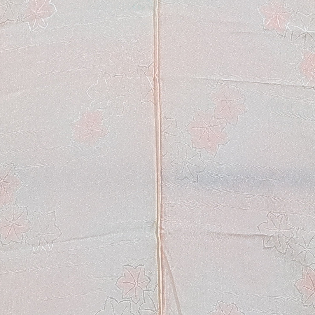 長襦袢 単衣 身丈127cm 裄丈64cm 正絹 Sランク Mサイズ 観世水 紅葉 ピンク系 RP 1239-16576