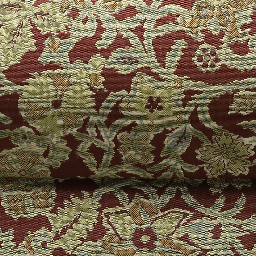 九寸名古屋帯 帯丈364cm カジュアル 開き仕立て 全通 Sランク 正絹 花柄 茶系 1224-03826