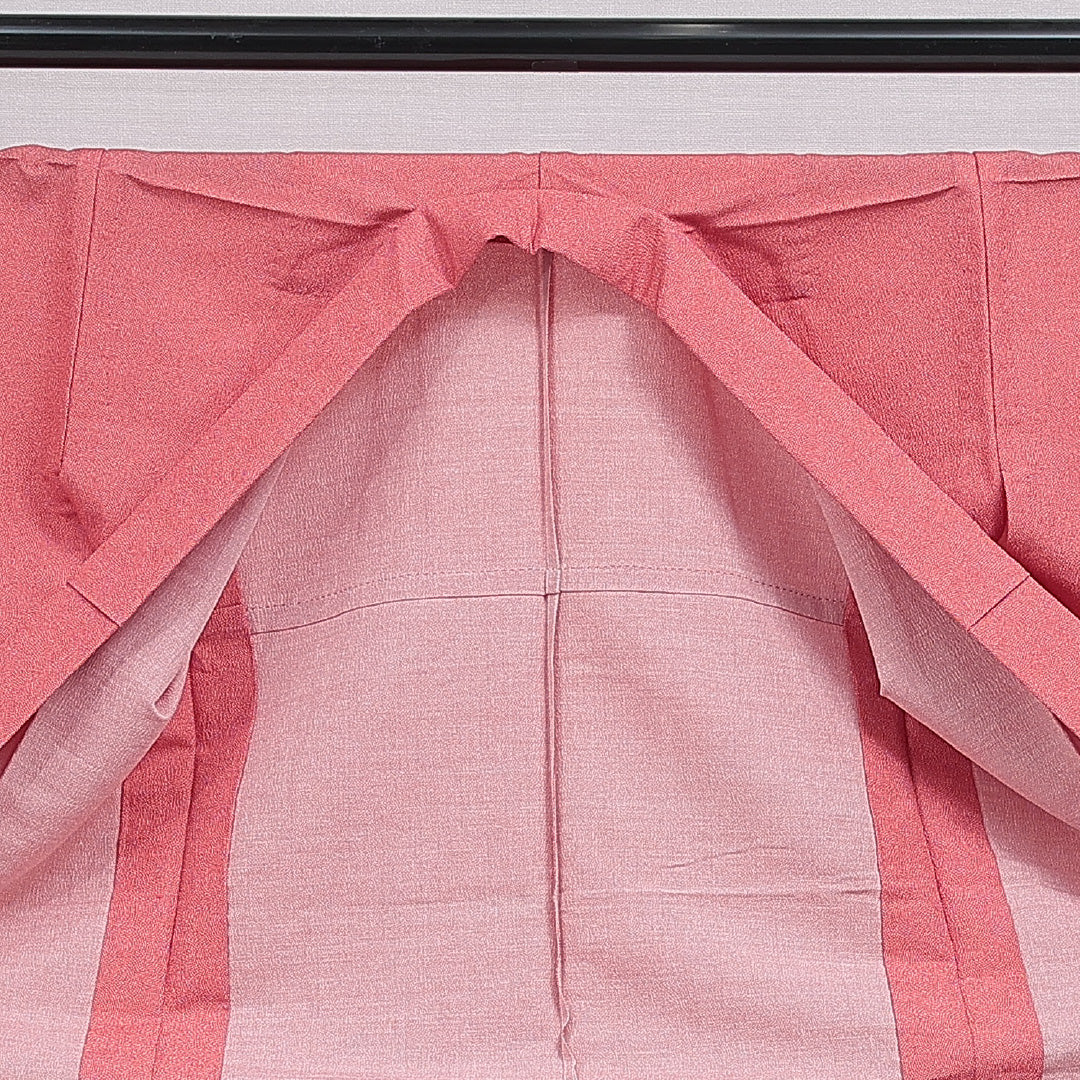 江戸小紋（鮫） 洗える着物 胴抜き 身丈158cm 裄丈64cm ポリエステル Sランク Mサイズ バチ衿 インフォーマル 赤系 1262-16410