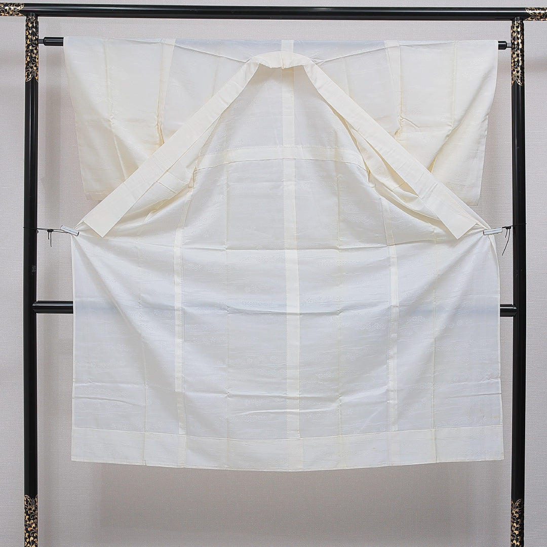 洗える着物 長襦袢 無双袖 身丈135cm 裄丈62cm ポリエステル Bランク XLサイズ 吉祥文様 クリーム系 RP 1239-16538