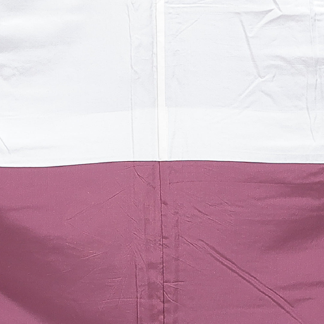 紬 袷 身丈165cm 裄丈67cm 正絹 Cランク XLサイズ 広衿 カジュアル 後染め 格子 ピンク系 1216-16870