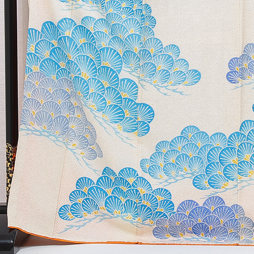 振袖 袷 身丈168cm 裄丈64cm フォーマル Cランク XLサイズ 正絹 広衿 松 1213-F0668