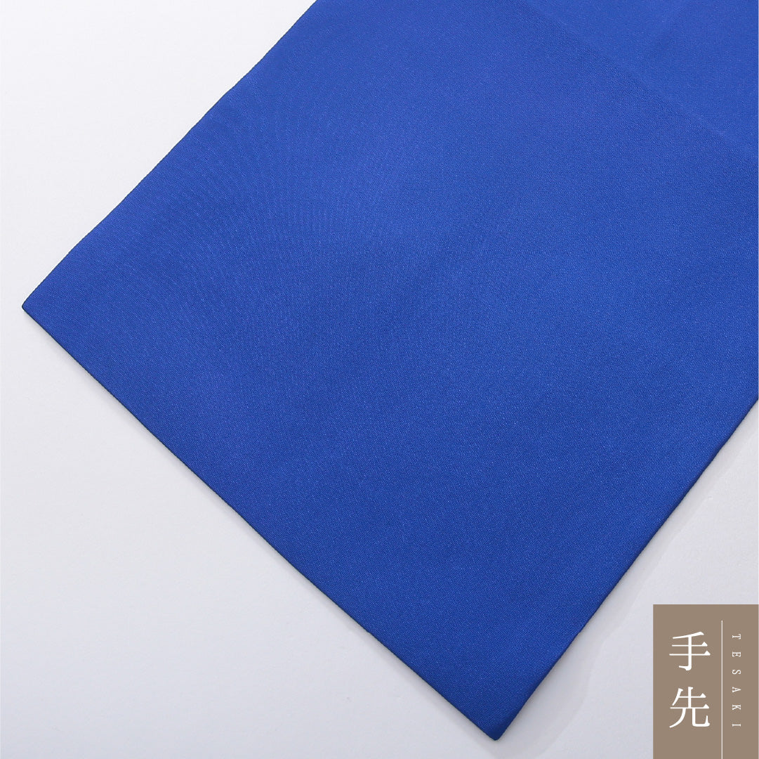 九寸名古屋帯 帯丈380cm カジュアル 開き仕立て ポイント柄 Bランク 正絹 染め帯 塩瀬 花柄 青系 1224-03914