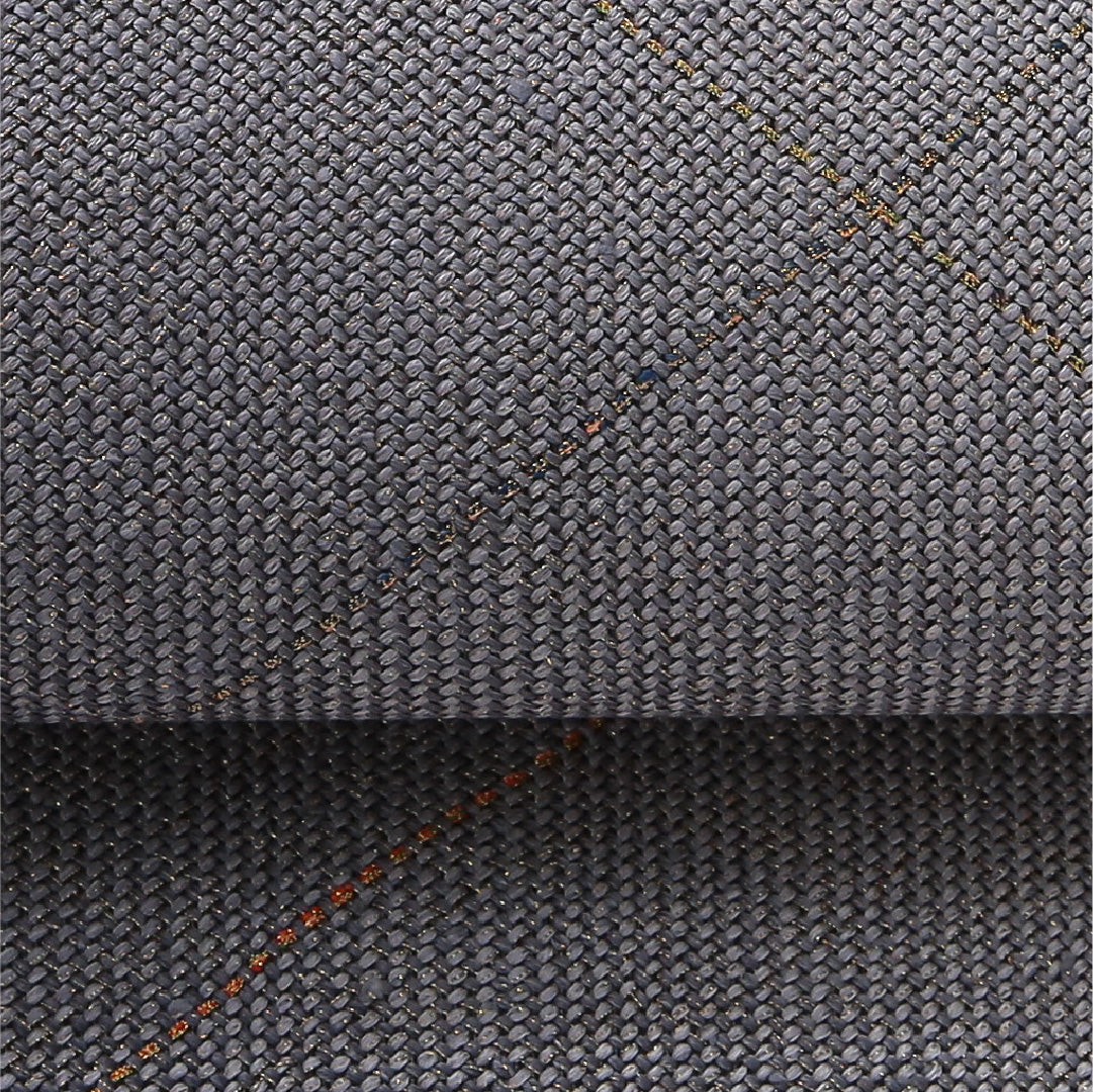 八寸名古屋帯 帯丈374cm カジュアル 松葉仕立て 全通 Sランク 正絹 創作柄 グレー系 1224-03617