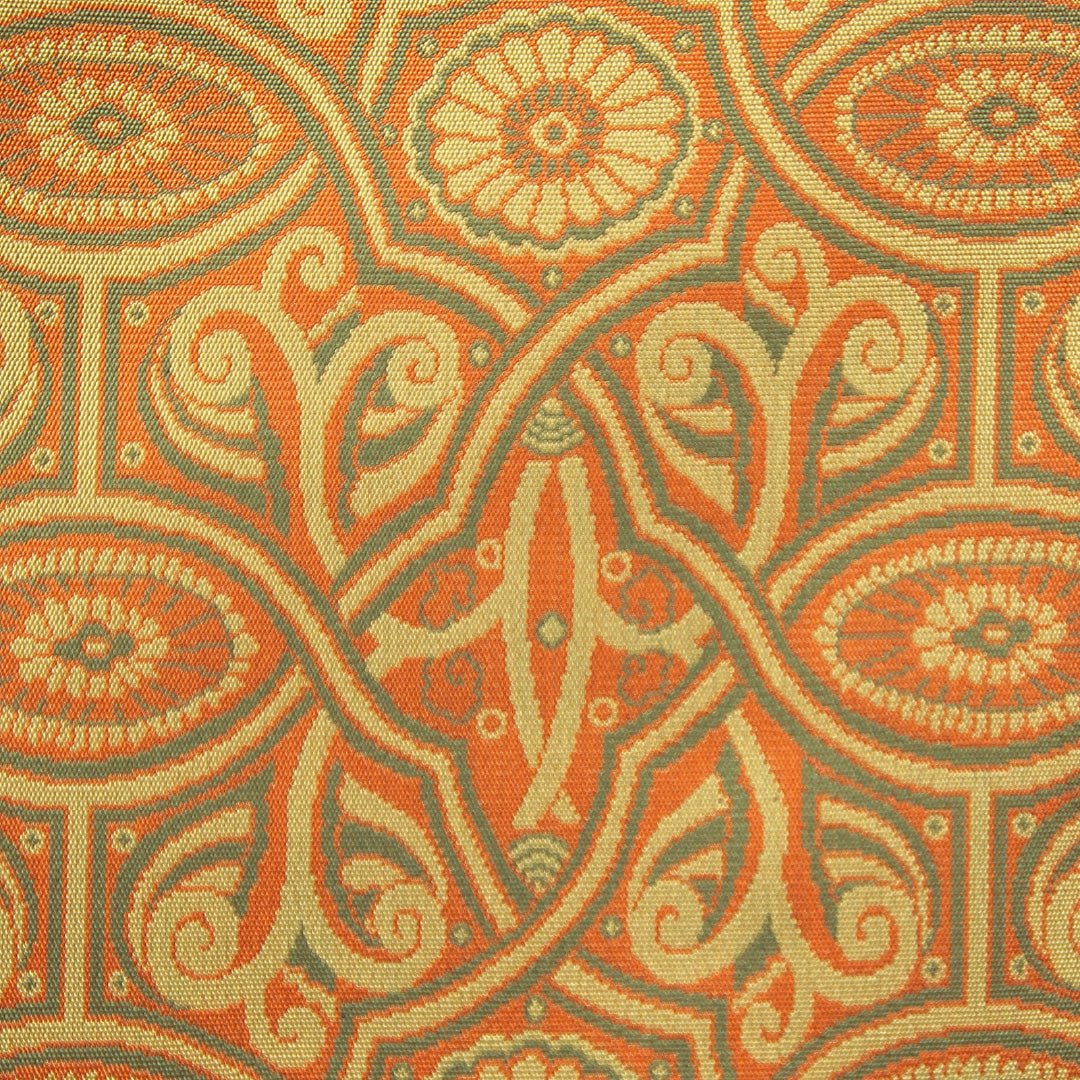 道行コート 袷 身丈86cm 裄丈46cm 正絹 Aランク Sサイズ フォーマル ポケットあり 菊 黄系 朱系 1263-15126