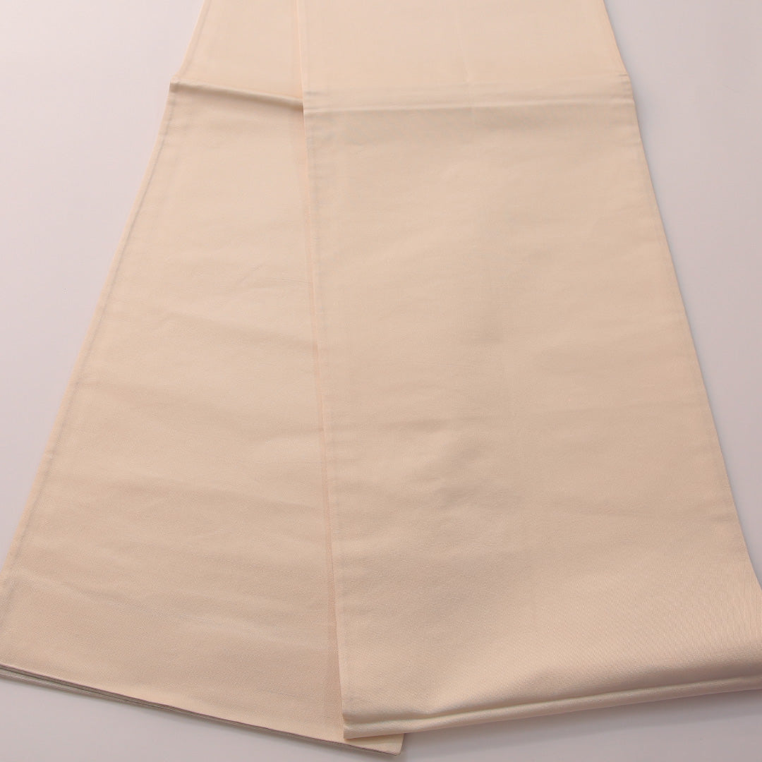 袋帯 帯丈424cm フォーマル 六通 Cランク 正絹 鳥 扇 菊 クリーム系 グレー系 1223-01885