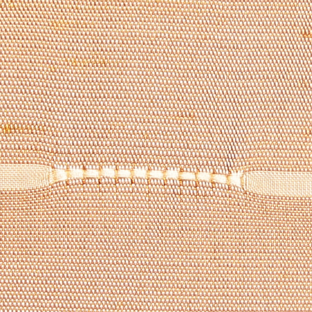 紬 単衣 身丈148cm 裄丈62cm 正絹 Dランク XSサイズ バチ衿 カジュアル 肩当て 無地 黄系 1216-15581