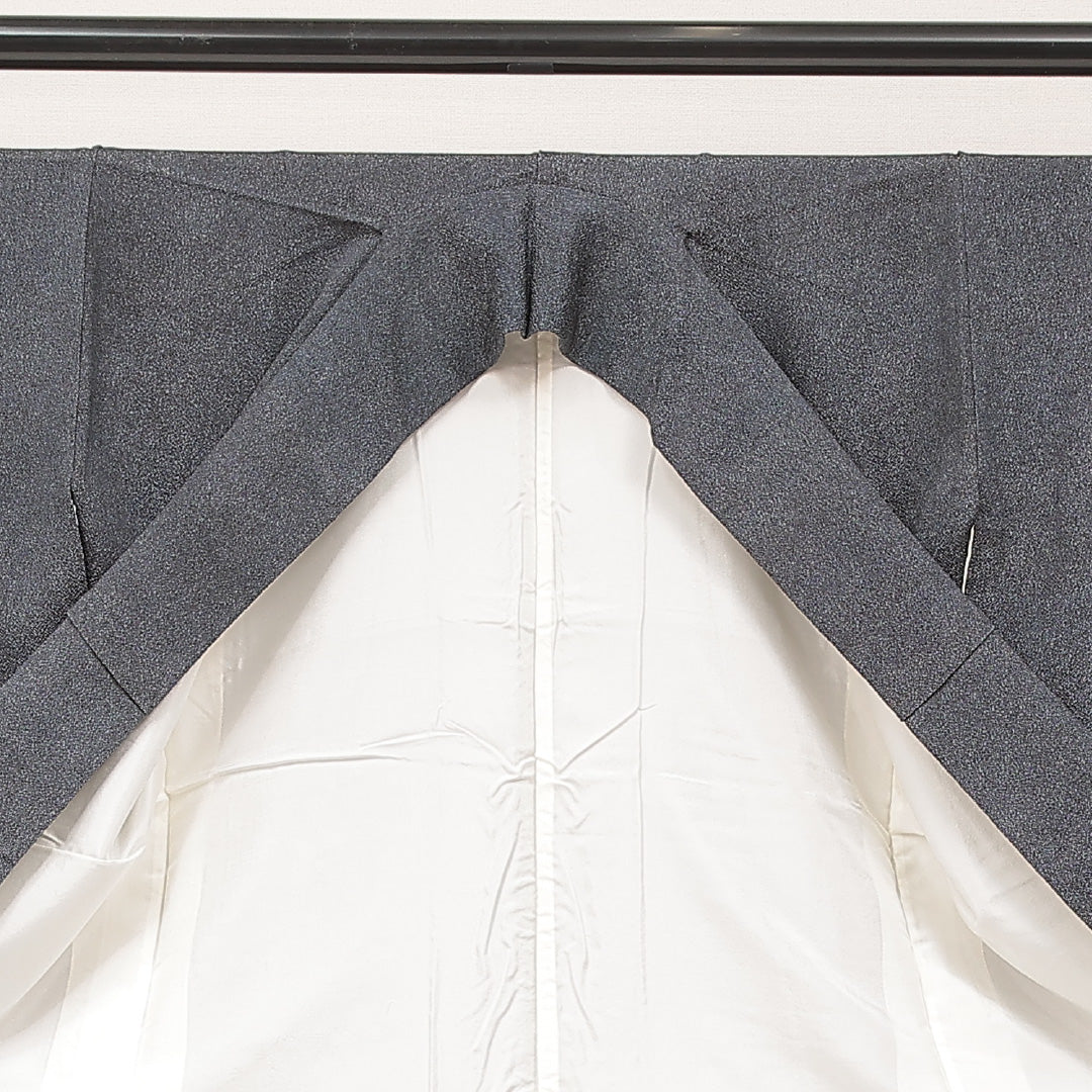 江戸小紋（鮫） 袷 身丈160cm 裄丈62cm 正絹 Sランク Lサイズ 広衿 インフォーマル グレー系 1262-16927