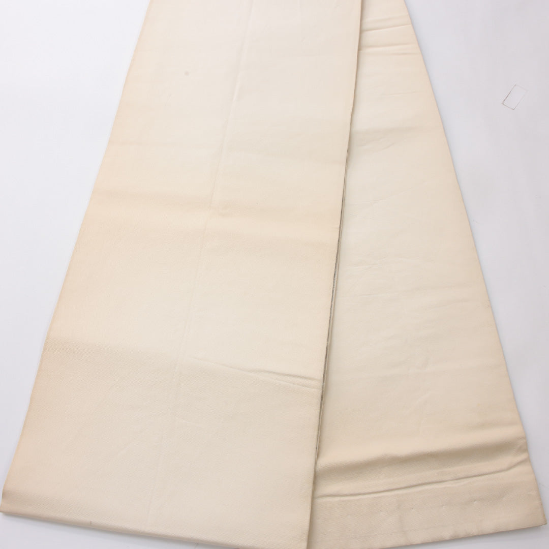 袋帯 帯丈412cm フォーマル 六通 帯芯なし Cランク 正絹 宝相華 クリーム系 1223-02233