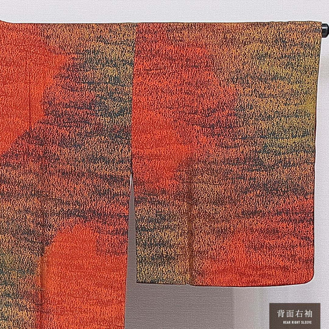 道行コート 袷 身丈86cm 裄丈63cm 正絹 Sランク Sサイズ セミフォーマル ポケットあり 抽象柄 多色系 1263-16865