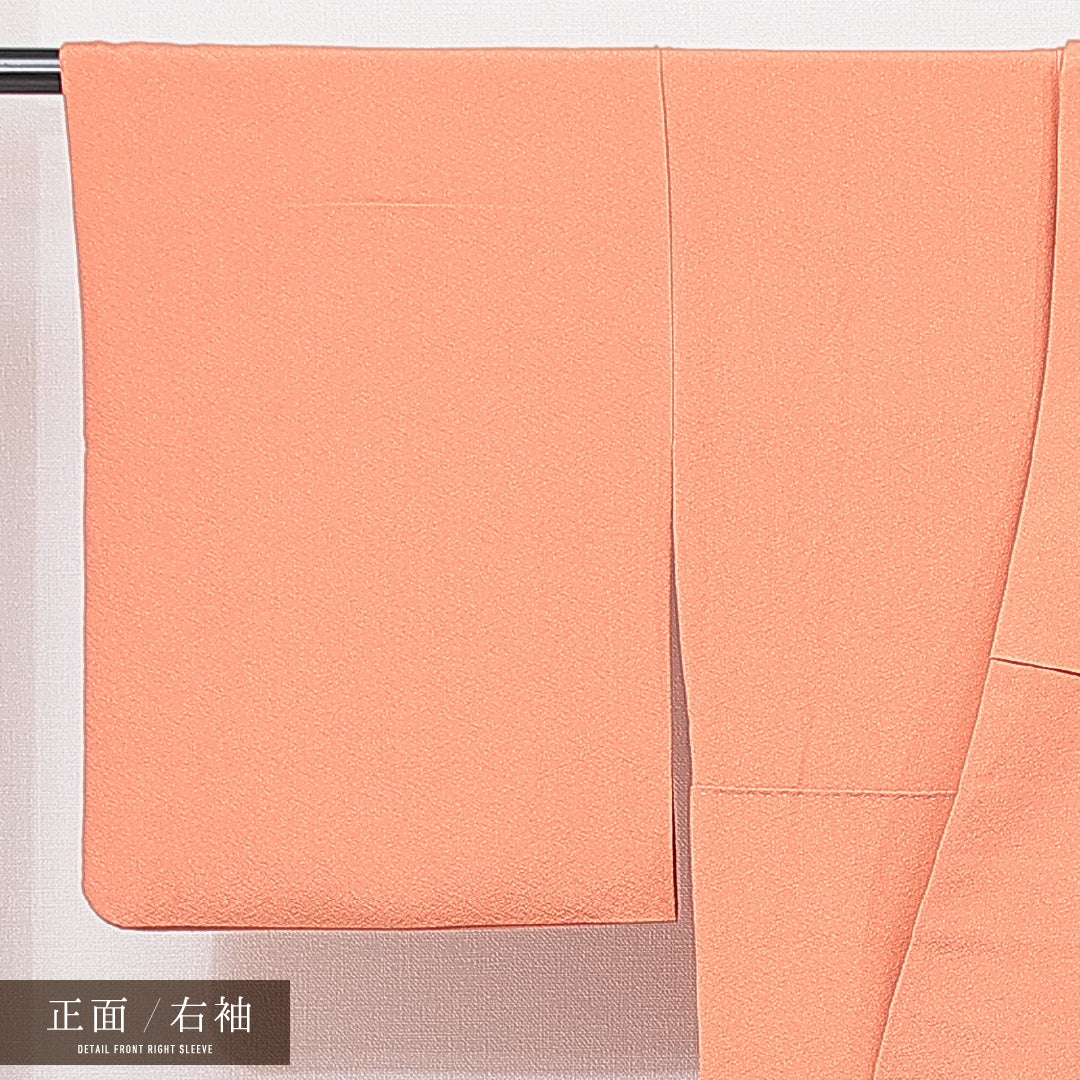 付下げ 袷 身丈156cm 裄丈63cm 正絹 Sランク インフォーマル 広衿 Mサイズ 抽象柄 朱系 RP 1218-15081
