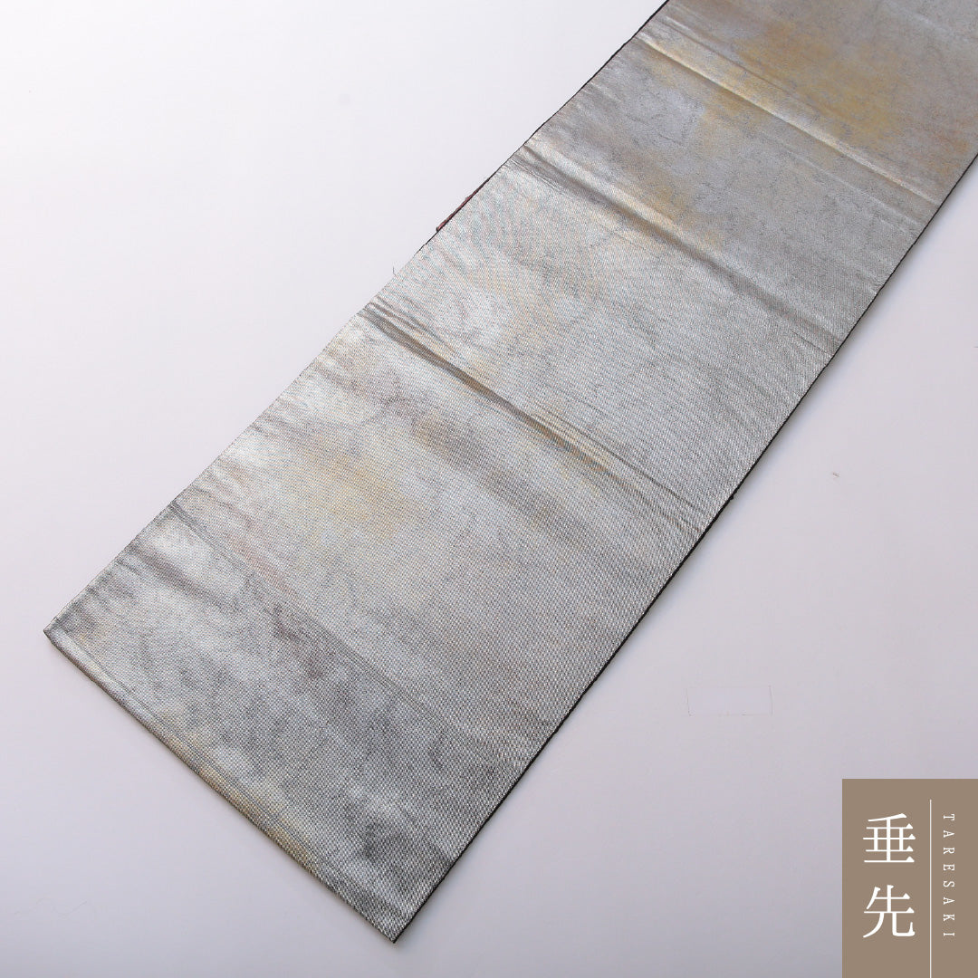 袋帯 帯丈426cm 正絹 ポイント柄 セミフォーマル 亀甲 銀系 1243-01982
