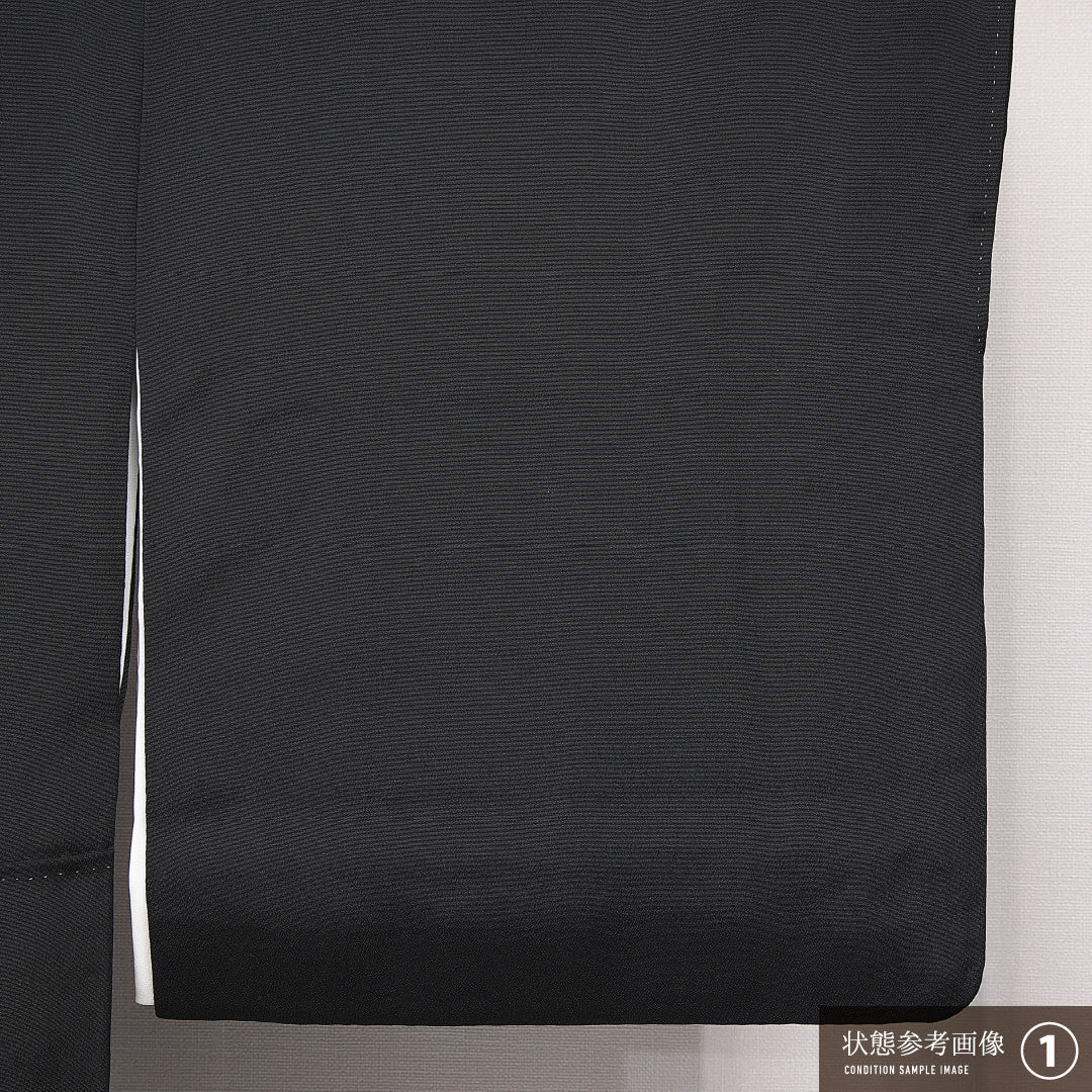 黒留袖 袷 身丈152cm 裄丈64cm 五つ紋 蔦 フォーマル Aランク Sサイズ 正絹 比翼仕立て 広衿 七宝 菊 松 落款 1211-F0645