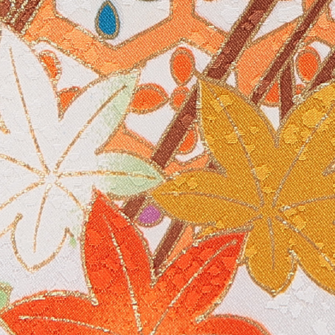 付下げ 洗える着物 袷 身丈162cm 裄丈64cm ポリエステル Cランク Lサイズ 広衿 インフォーマル 古典柄 橋 朱系 クリーム系 1261-16387