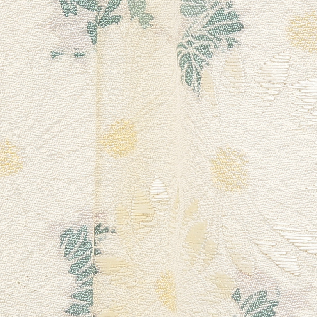 訪問着 袷 身丈158cm 裄丈64cm 正絹 Cランク Mサイズ 広衿 セミフォーマル 流水 菊 クリーム系 1212-16911