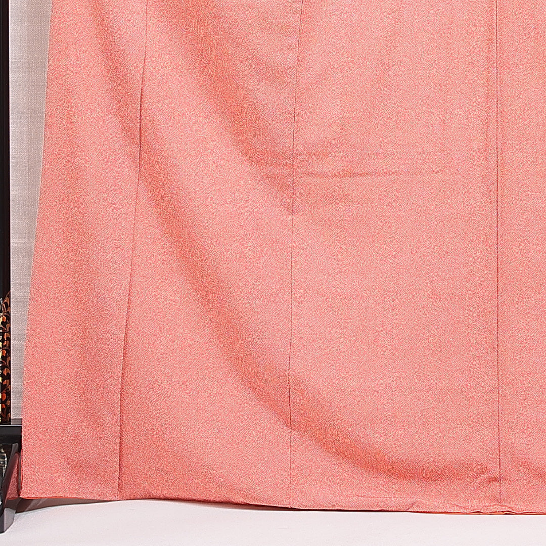 江戸小紋（鮫） 洗える着物 袷 身丈170cm 裄丈66cm ポリエステル Sランク 2XLサイズ 広衿 インフォーマル 朱系 1262-15951