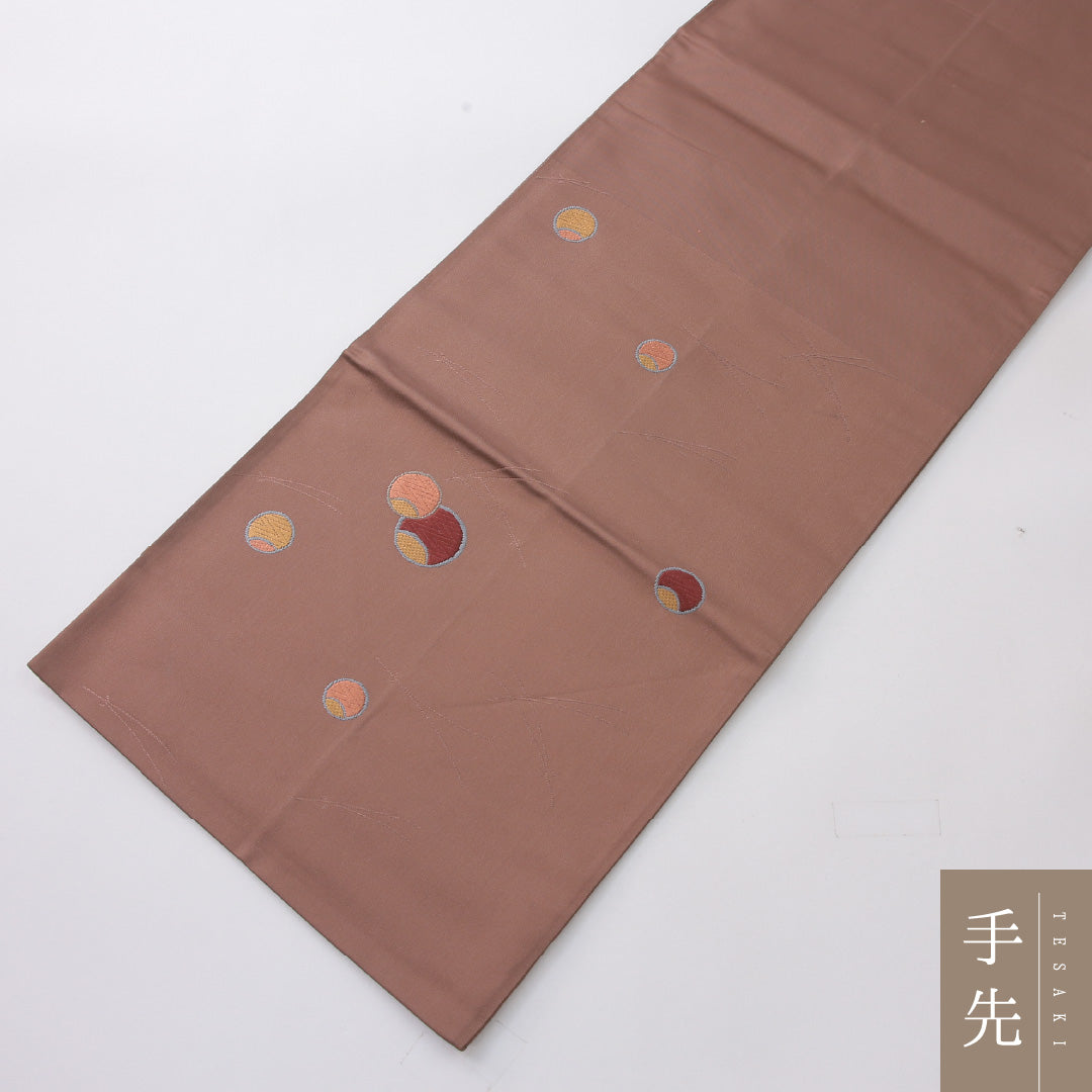 袋帯 帯丈440cm インフォーマル 六通 帯芯なし Aランク 正絹 松葉 創作柄 ピンク系 1223-02234