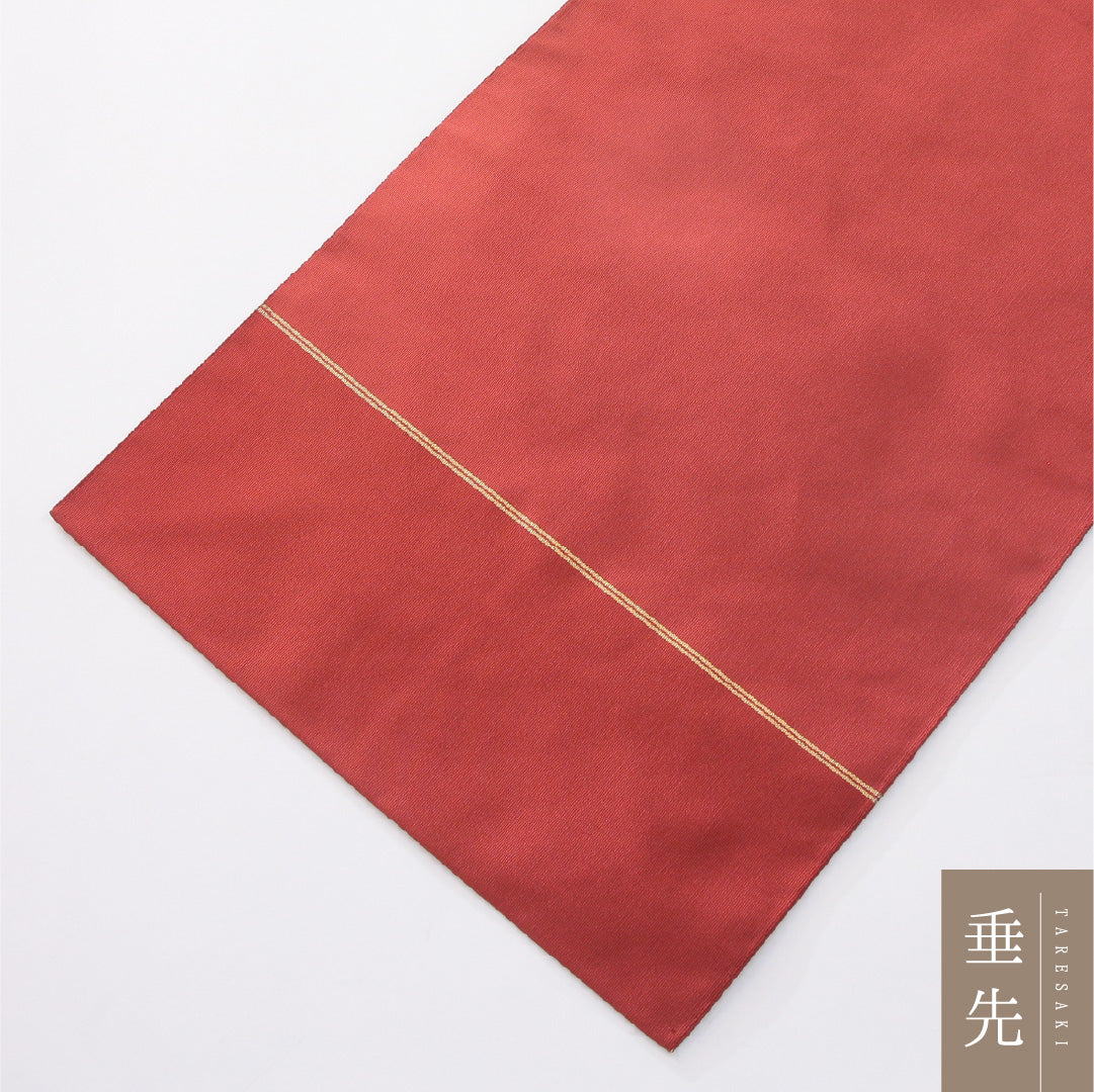 八寸名古屋帯 Sランク 帯丈359cm 正絹 ポイント柄 松葉仕立て 織り カジュアル 唐草華文 朱の混ざった赤系 RP 1245-04153