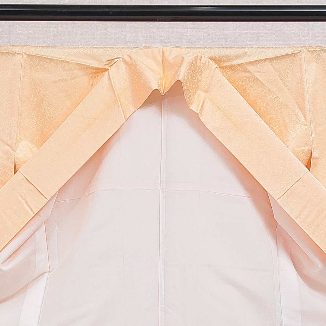 付下げ 洗える着物 袷 身丈162cm 裄丈64cm ポリエステル Cランク Lサイズ 広衿 インフォーマル 古典柄 橋 朱系 クリーム系 1261-16387